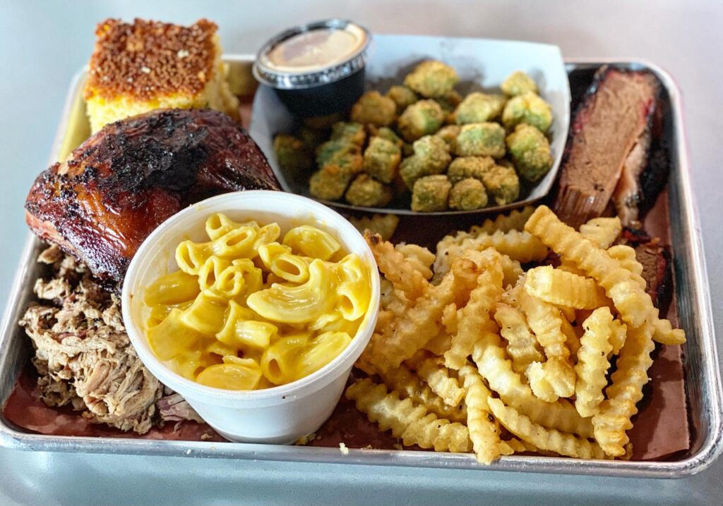 Smoked chicken plate at Fat Boys BBQ in Ocala