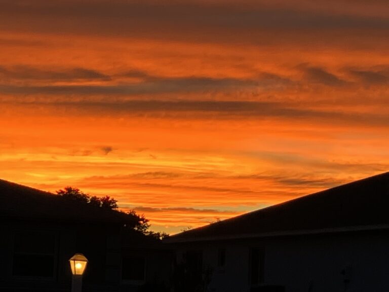 Sun setting over Cherrywood Estates in Ocala