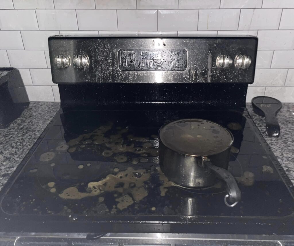 This stove in a second-floor unit in Ocala sustained damage from a fire (Photo: Ocala Fire Rescue)