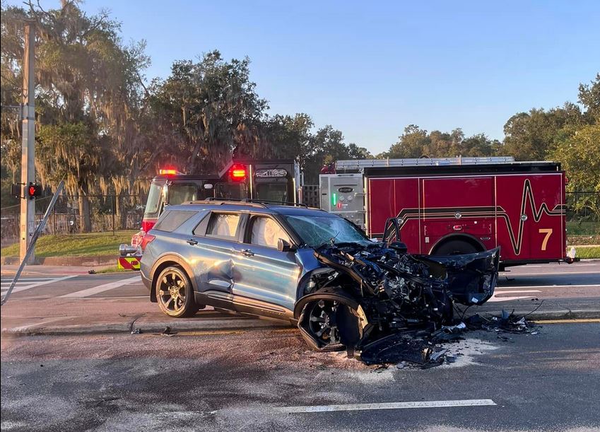 Two vehicle crash on September 11, 2023 (Ocala Fire Rescue) 1 of 2 
