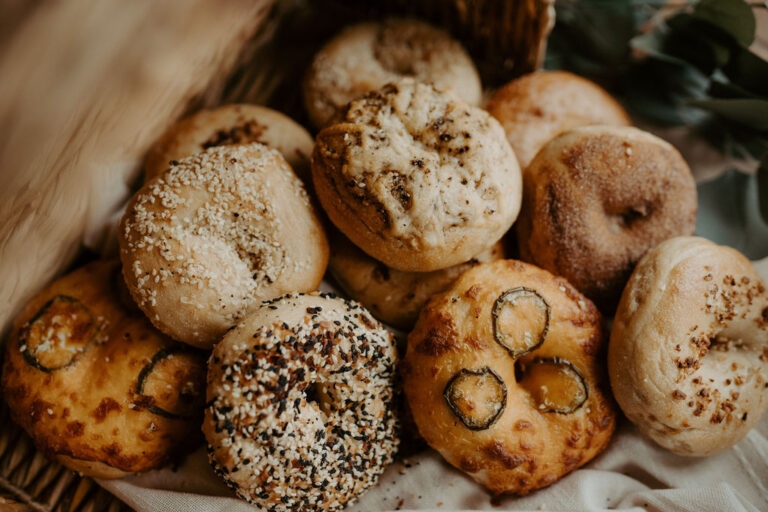 Bagels in a pile