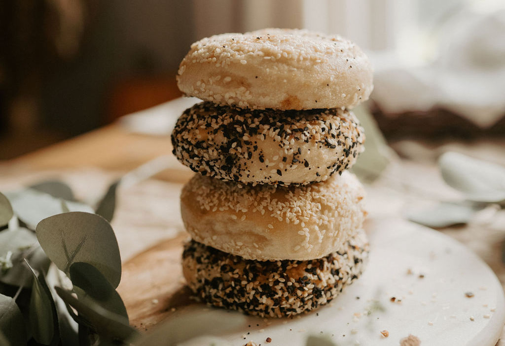 Bagels in a stack Bagels in a stack