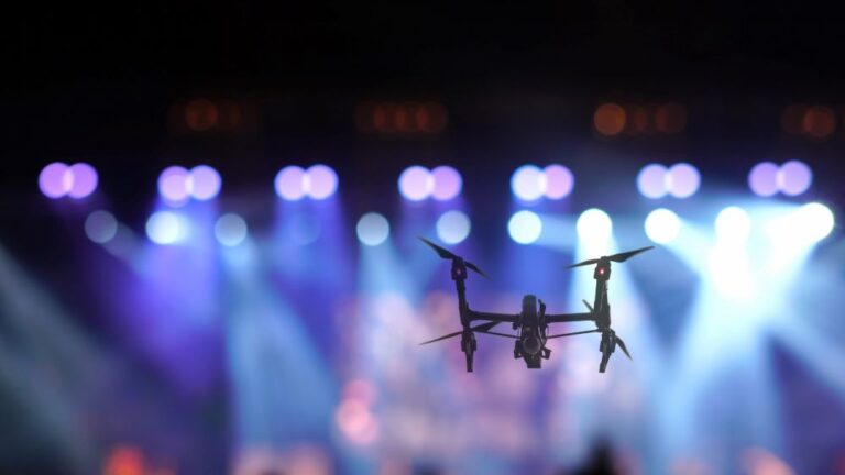 Drone and lights in background (stock image)