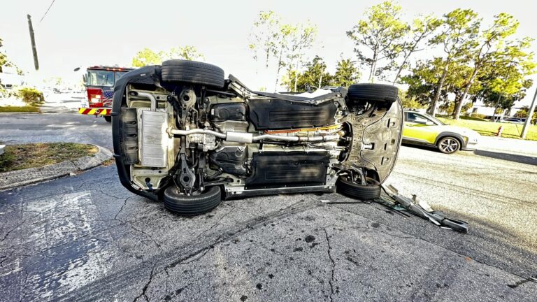 Ocala Fire Rescue 3 vehicle crash with rollover on SW College Road in Ocala on October 30, 2023