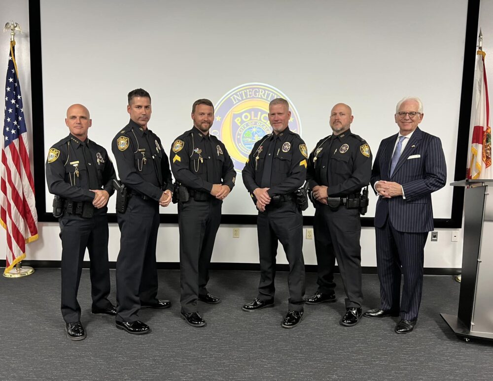 Ocala Police Department 4 officers promoted on October 23, 2023