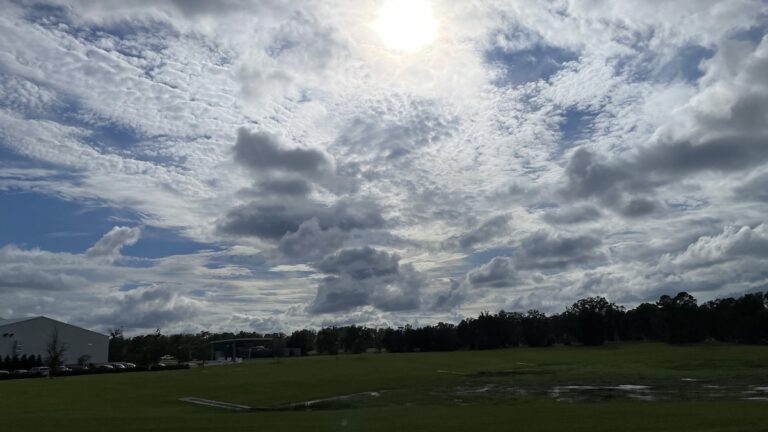 Spectacular mid-afternoon clouds and sun over the World Equestrian Center in Ocala
