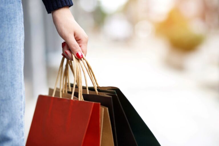 shopper with bags (stock image)