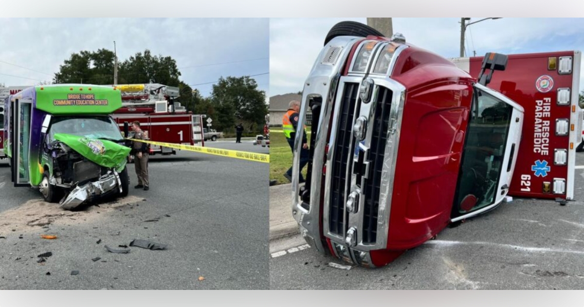 Ambulance bus carry special needs students involved in crash at SW Ocala intersection