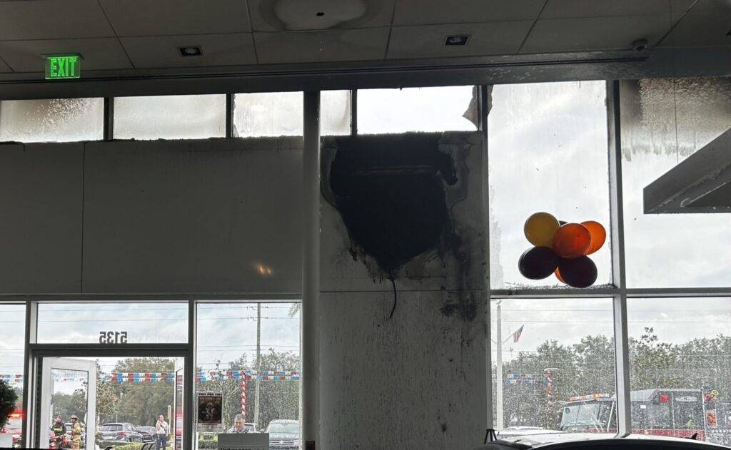 OFR fire at Volkswagen of Ocala on November 18, 2023 interior of building with fire damage (2)