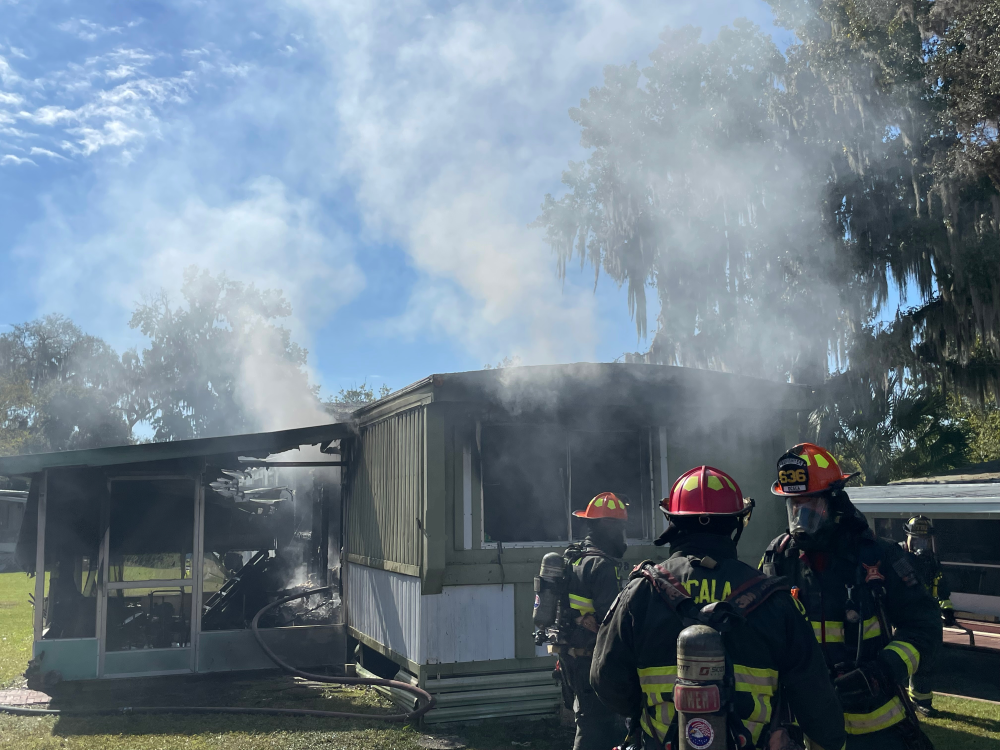 Ocala Fire Rescue mobile home fire at Country Town Village on November 8, 2023 