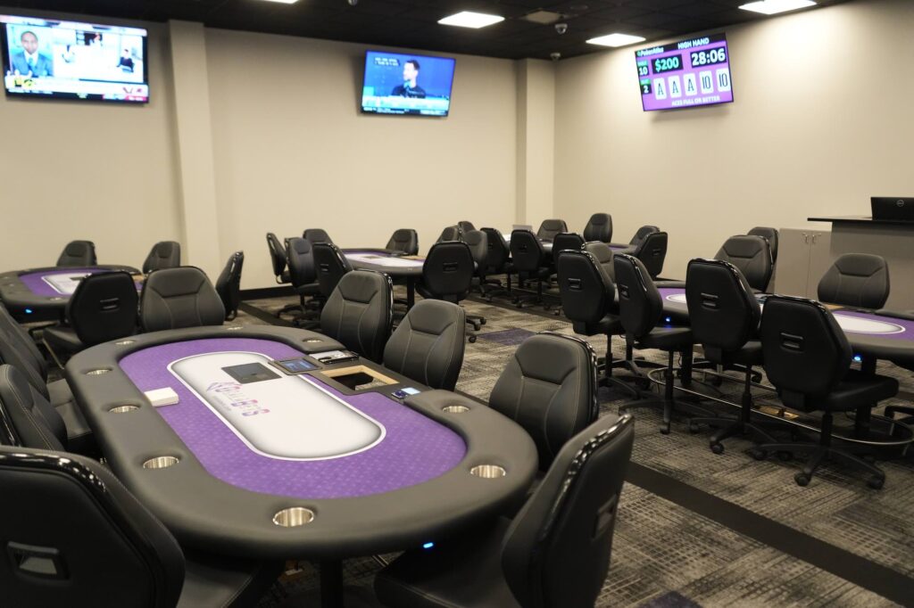 Some of the poker tables at Ocala Bets