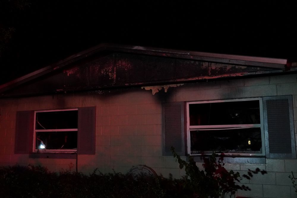 Ocala Fire Rescue house fire (December 8, 2023) exterior of home after flames extinguished