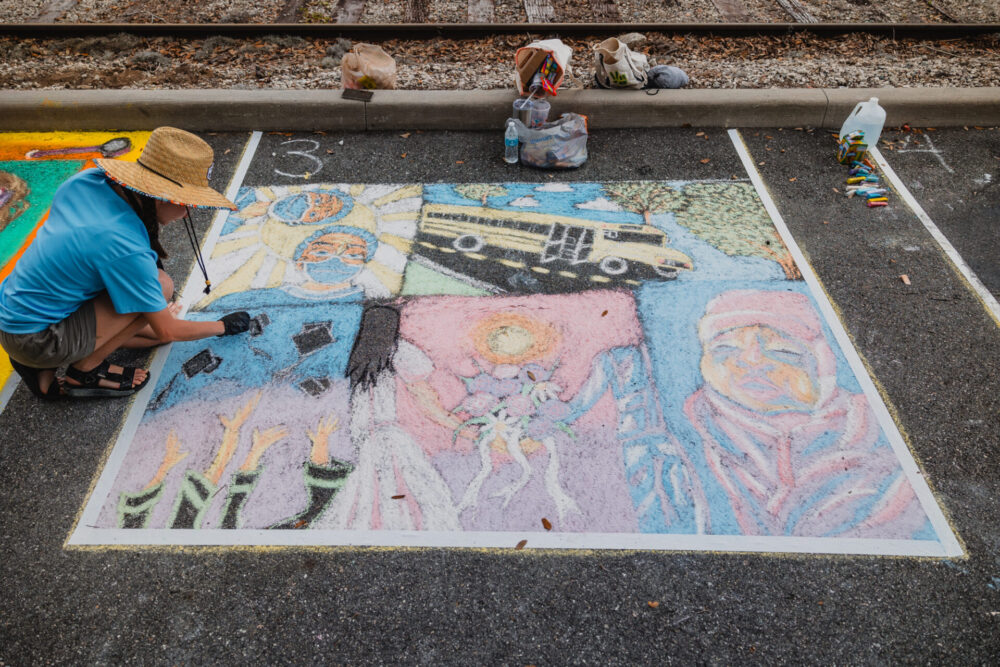 Chalk Artist Kinitty Blackwell (Photo by Ocala Cultural Arts Division)