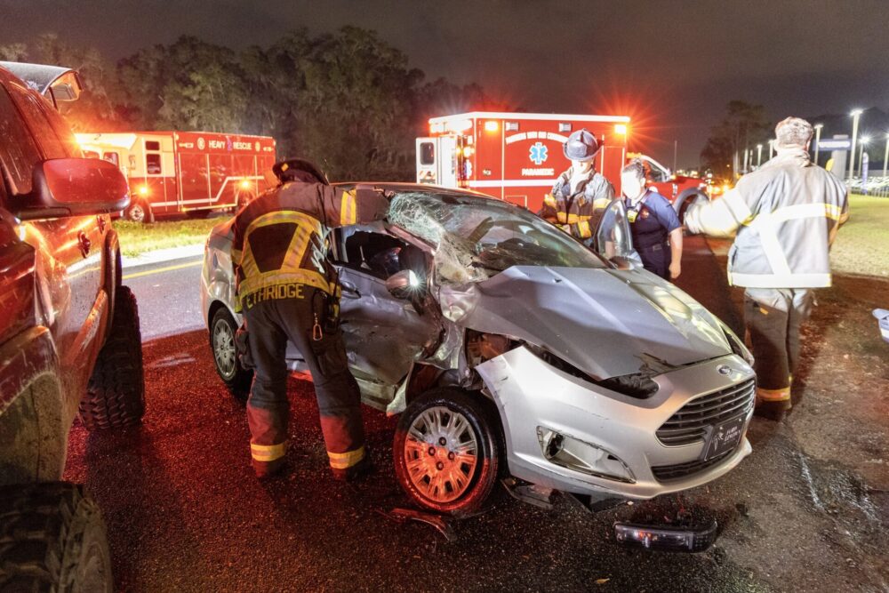 MCFR crews at scene of crash in 1400 block of NW 42d Place in Ocala on January 25, 2024 (photo by MCFR) MCFR crews at scene of crash in 1400 block of NW 42d Place in Ocala on January 25, 2024 (photo by MCFR)