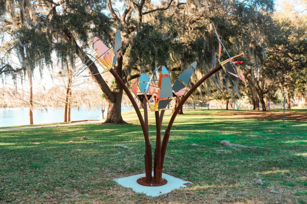 Dalband Satellite Flower by Richard Herzog 2024-25 Ocala Outdoor Sculpture Competition winner - Second Place