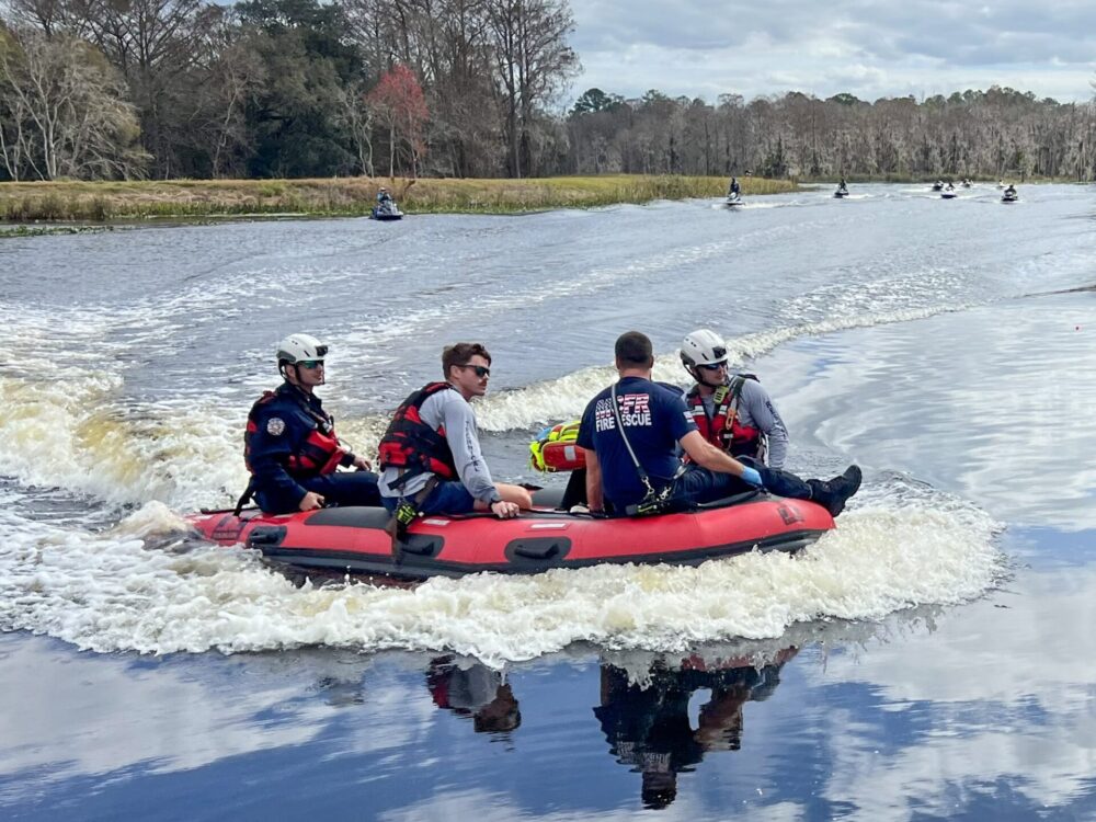 MCFR boat rescue on Ocklawaha River on February 10, 2024 MCFR crews heading to accident site