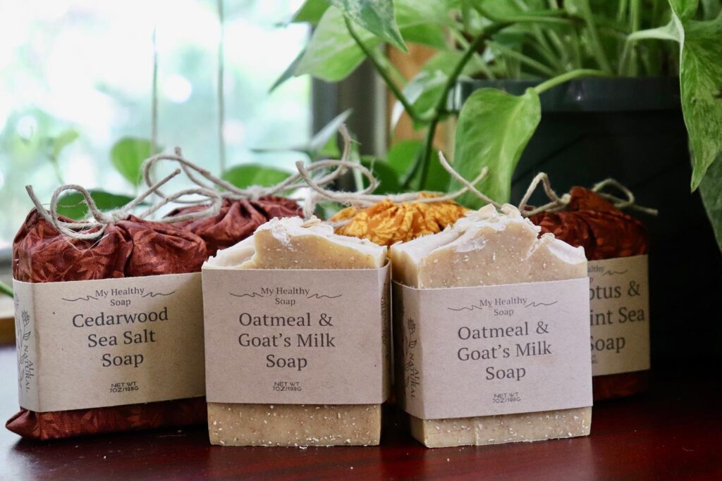 Cedarwood Sea Salt, Oatmeal & Goat's Milk Soaps at My Healthy Soap