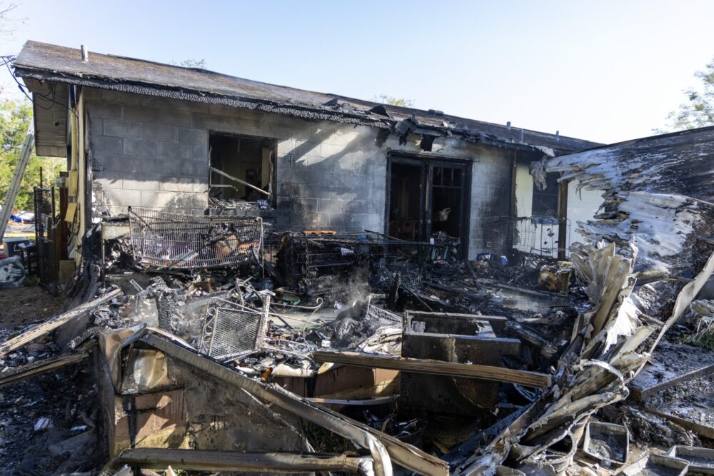 House fire in Belleview on March 12, 2024 damage to back of home (photo MCFR)