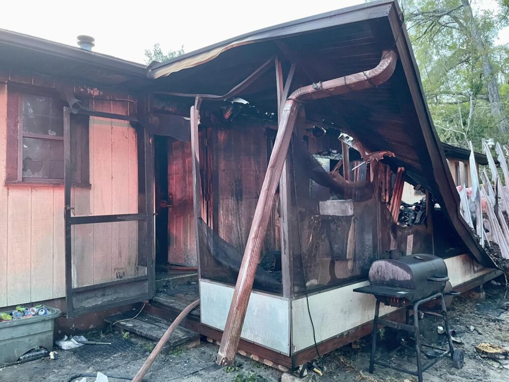 House fire in Ocala on March 2, 2024 damage to exterior of home (photo by Ocala Fire Rescue)