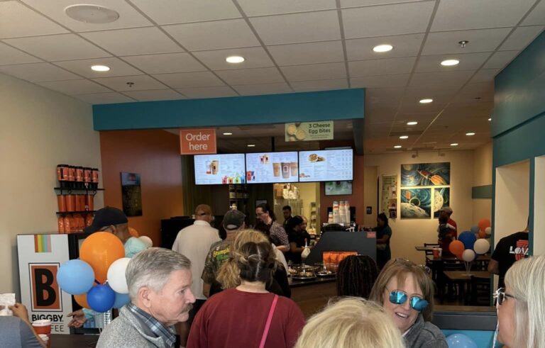 Long lines at Biggby Coffee