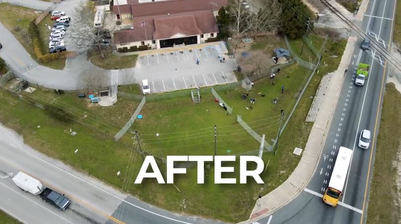 Marion County Animal Services expands play area AFTER aerial photo (Animal Services)