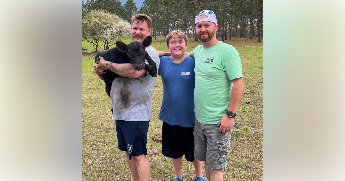 Marion County Fire Rescue Station 6 crew members rescue newborn calf from swamp on March 3, 2024
