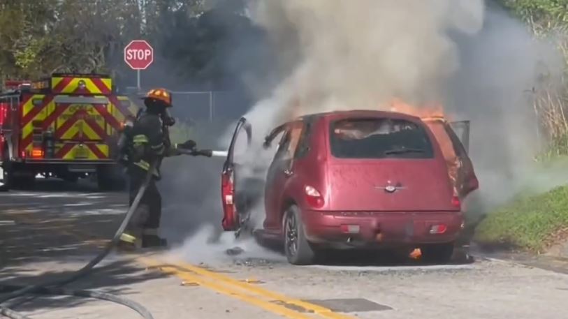 OFR battling vehicle fire on March 7, 2024 photo by Ocala Fire Rescue (4)