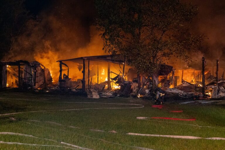Multiple sheds, 5,000 sq. ft. building destroyed by fire in SW Ocala on April 15, 2024.
