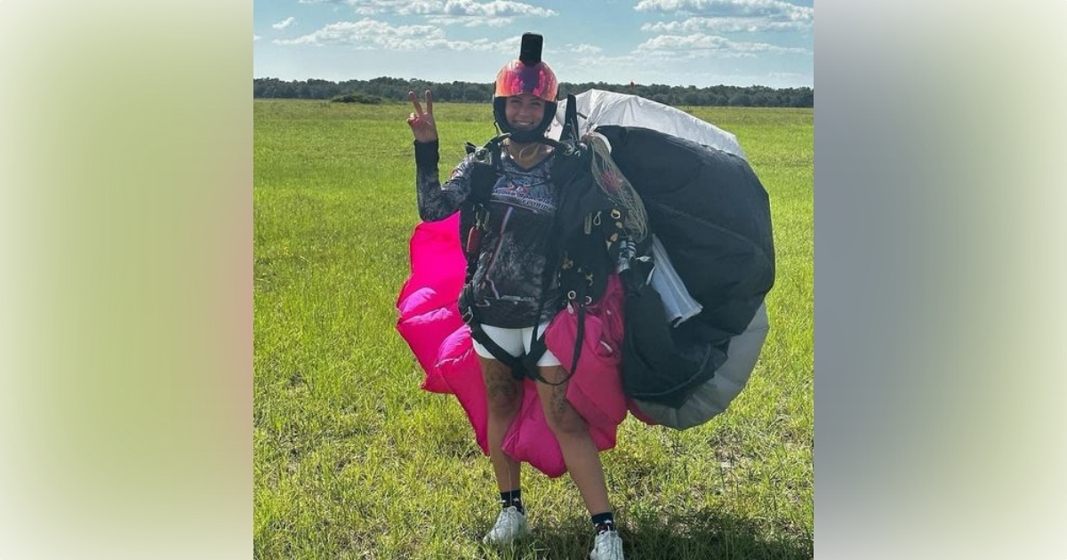 Shyenne Bryant sets skydiving record at Marion County Airport in Dunnellon on April 24, 2024 (photo by Marion County Parks and Rec)