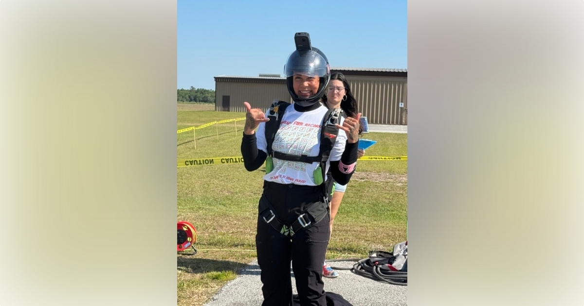 Shyenne Bryant sets skydiving record at Marion County Airport in Dunnellon on April 24, 2024 (photo by Marion County Parks and Rec) 6