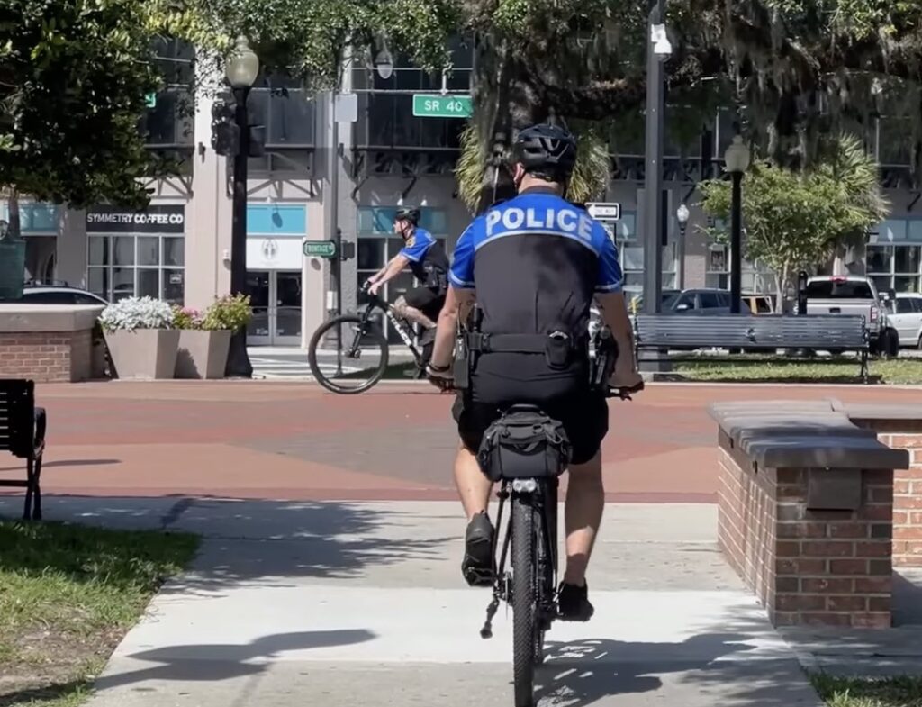 Ocala Police Department Bike Unit in downtown Ocala.