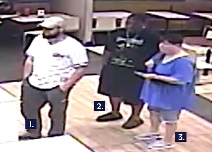 Ocala police are looking for these three individuals in connection with a case involving a stolen credit card. 