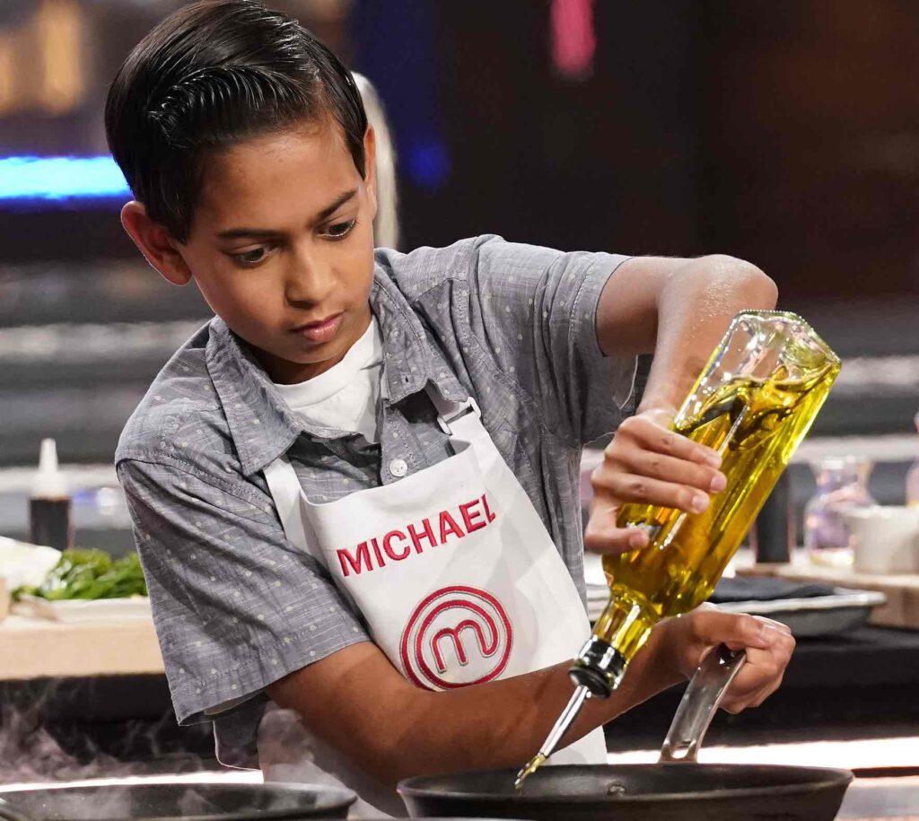 MASTERCHEF JUNIOR Contestant Michael in the “Gordon Demo” episode of MASTERCHEF JUNIOR airing Monday, May 6 (8 00 9 02PM) ET:PT on FOX. CR Greg Gayne. © 2024 FOX Media LLC.