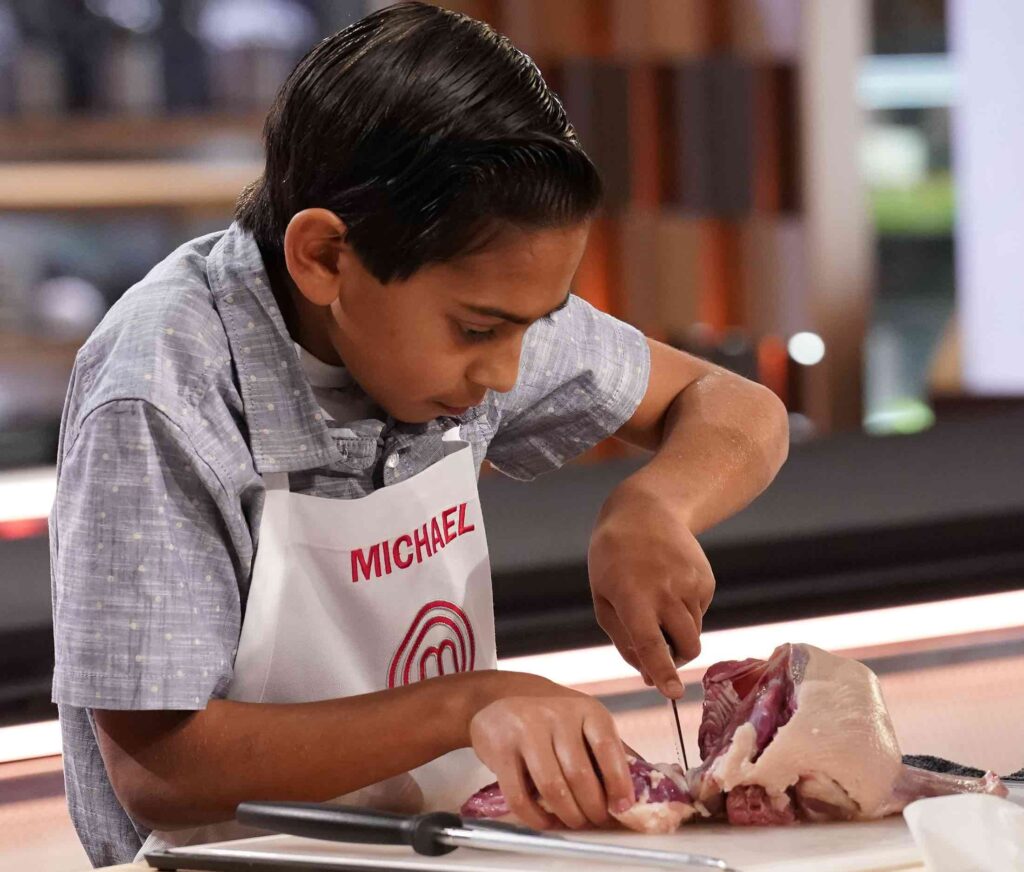 MASTERCHEF JUNIOR Contestant Michael in the Gordon Demo episode of MASTERCHEF JUNIOR airing Monday May 6 8 00 9 02PM ETPT on FOX. CR Greg Gayne. © 2024 FOX Media LLC. 1