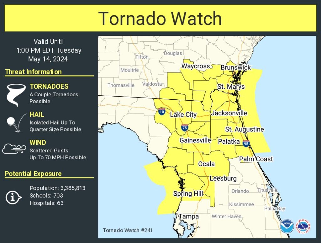 Tornado Watch issued by NWS Jacksonville on May 14
