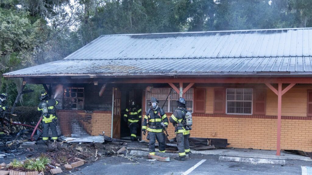 Marion County Fire Rescue crews took a fire under control after it spread from a vehicle to a building in Silver Springs. (Photo: Marion County Fire Rescue)