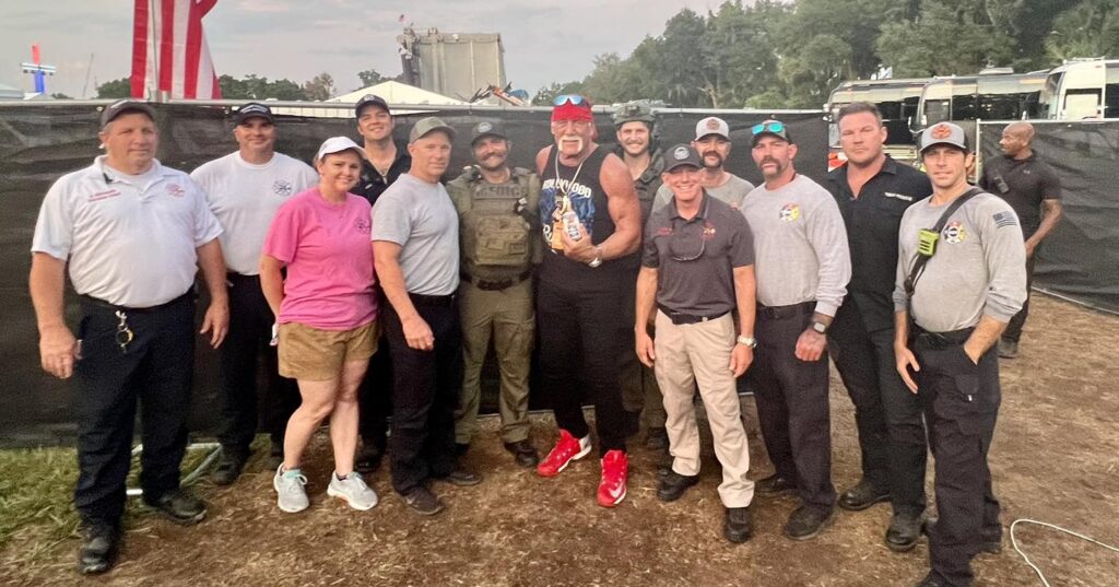 Hulk Hogan surrounded by Marion County officials