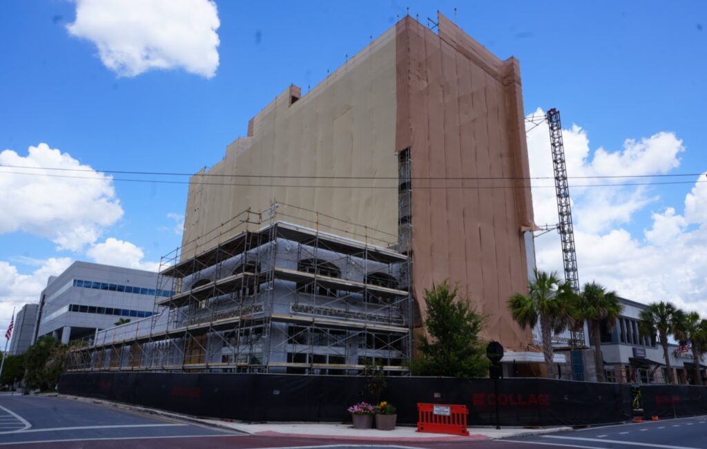 The Marion Hotel is currently under renovation at 108 N Magnolia Avenue in downtown Ocala. (Staff photo)