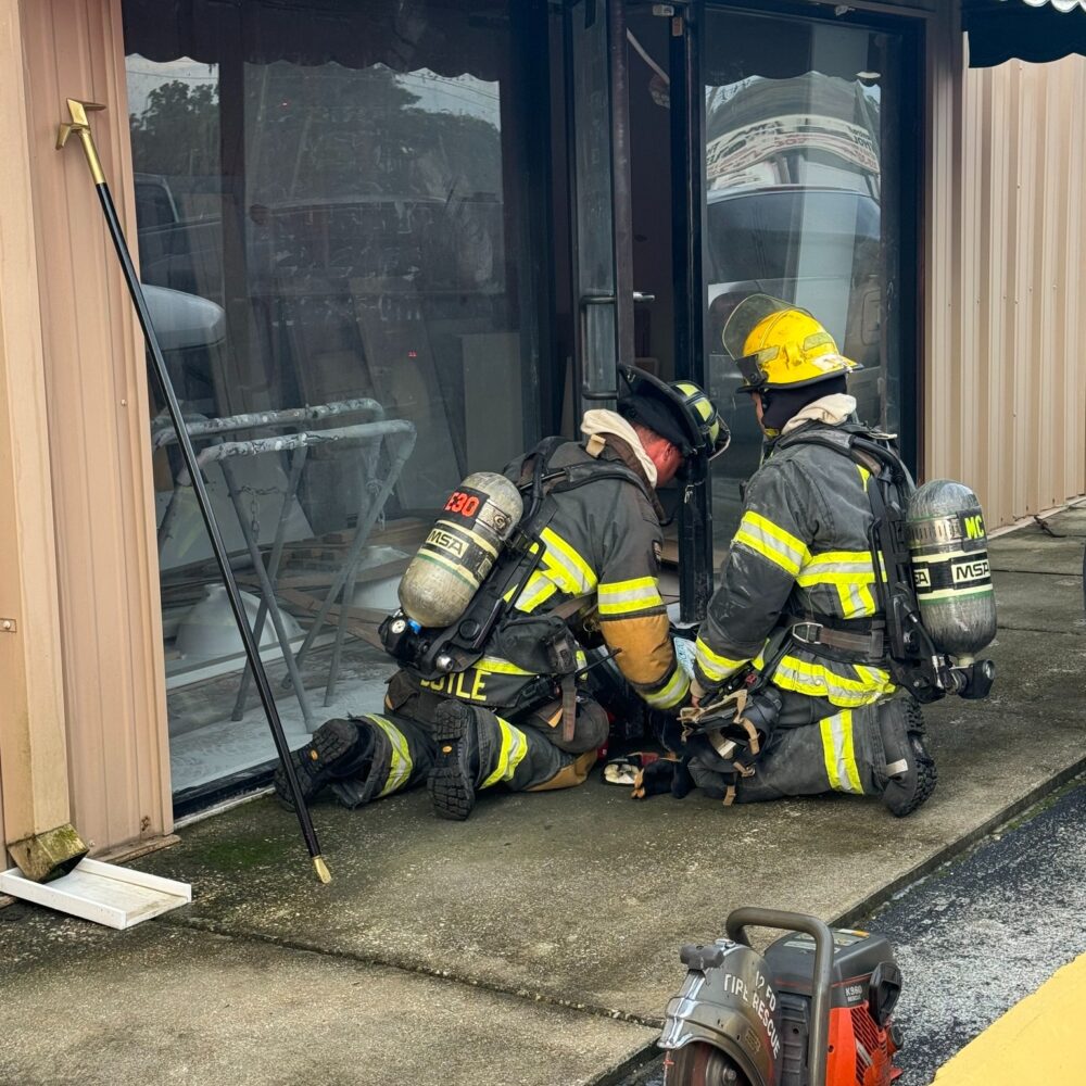 Commercial fire in Belleview on September 7, 2024 MCFR crews outside the building Commercial fire in Belleview on September 7, 2024 MCFR crews outside the building
