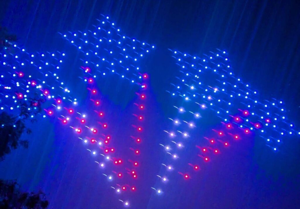 Drones light up the night sky in Ocala on July 4, 2024