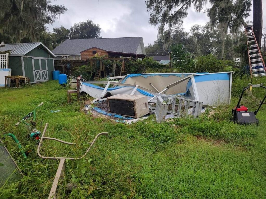Hurricane Milton Destroyed outdoor pool Tonya Harper