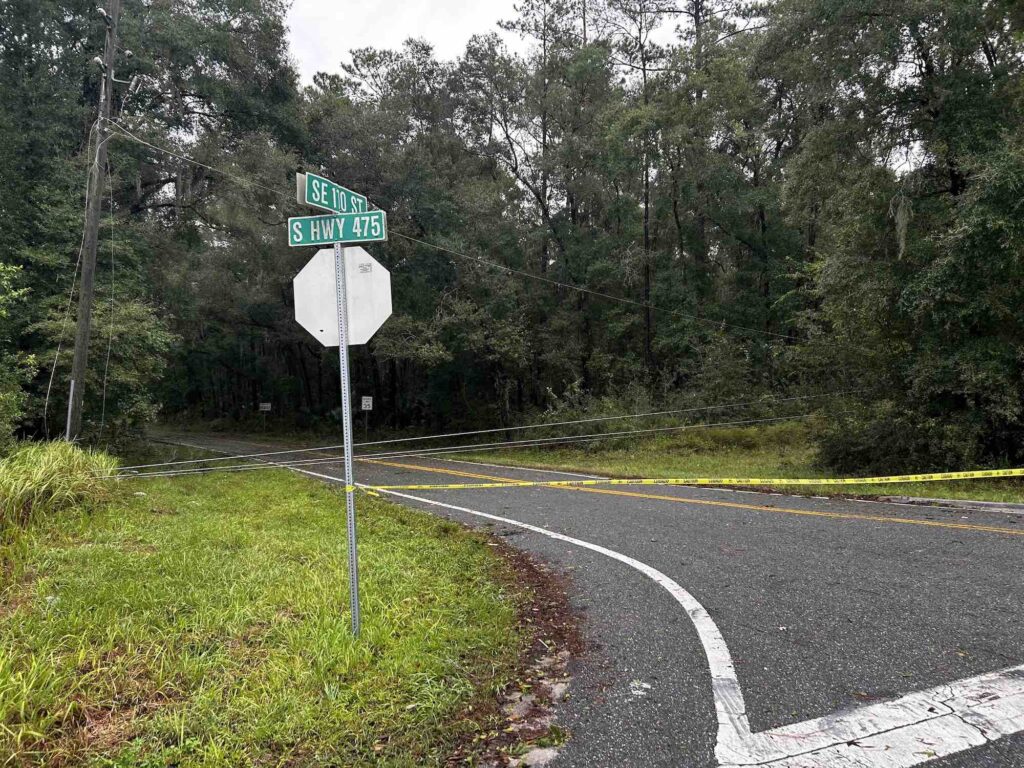 Hurricane Milton Downed power lines at Hwy 475 and SE 110th Street