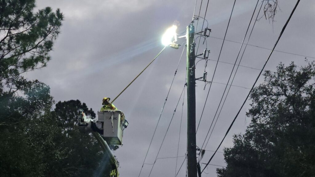 OEU working on power pole