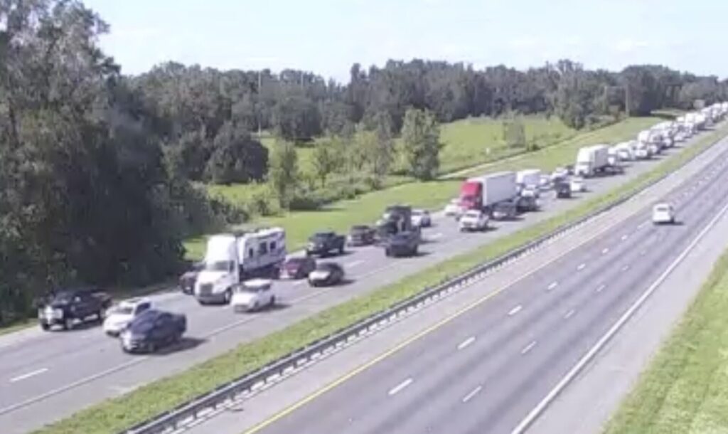 Traffic congestion at mile marker 358 on Interstate 75 at 3 p.m. on Friday, October 11.