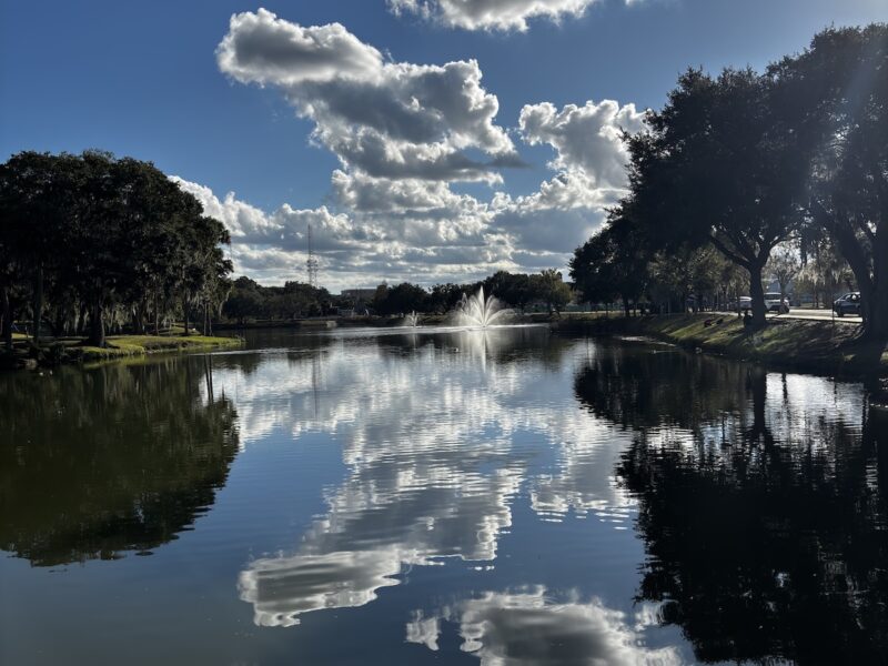Beautiful sky over Tuscawilla Park in Ocala