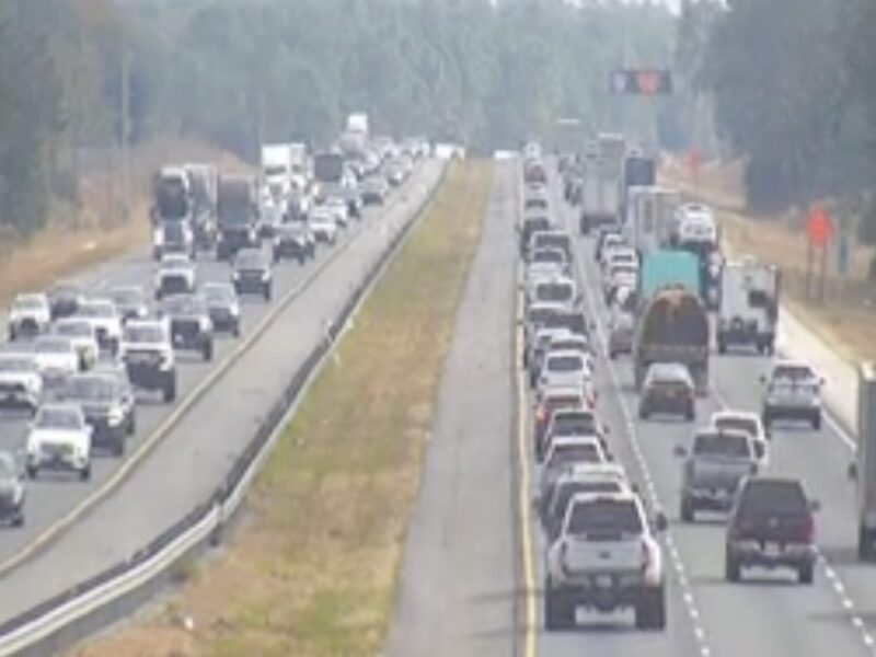 A stretch of I-75 near mile marker 350 has heavy congestion as of 1:15 p.m. on November 29, 2024