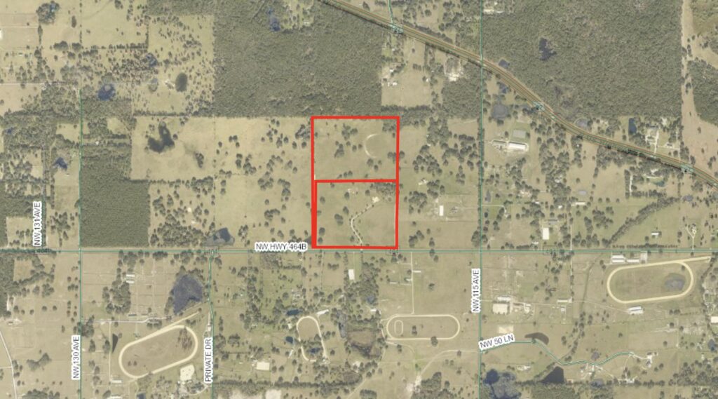 The property is comprised of these two parcels, which total over 100 acres.