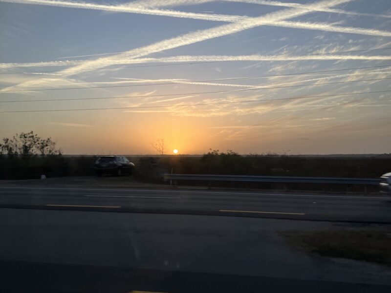 Beautiful sunset over Paynes Prairie Preserve State Park