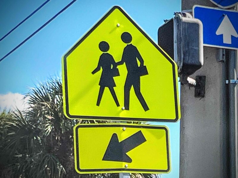 Pedestrian crossing sign