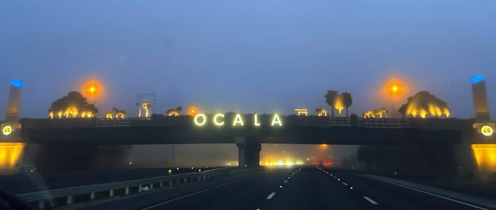 Gateway signage above I 75 in Ocala